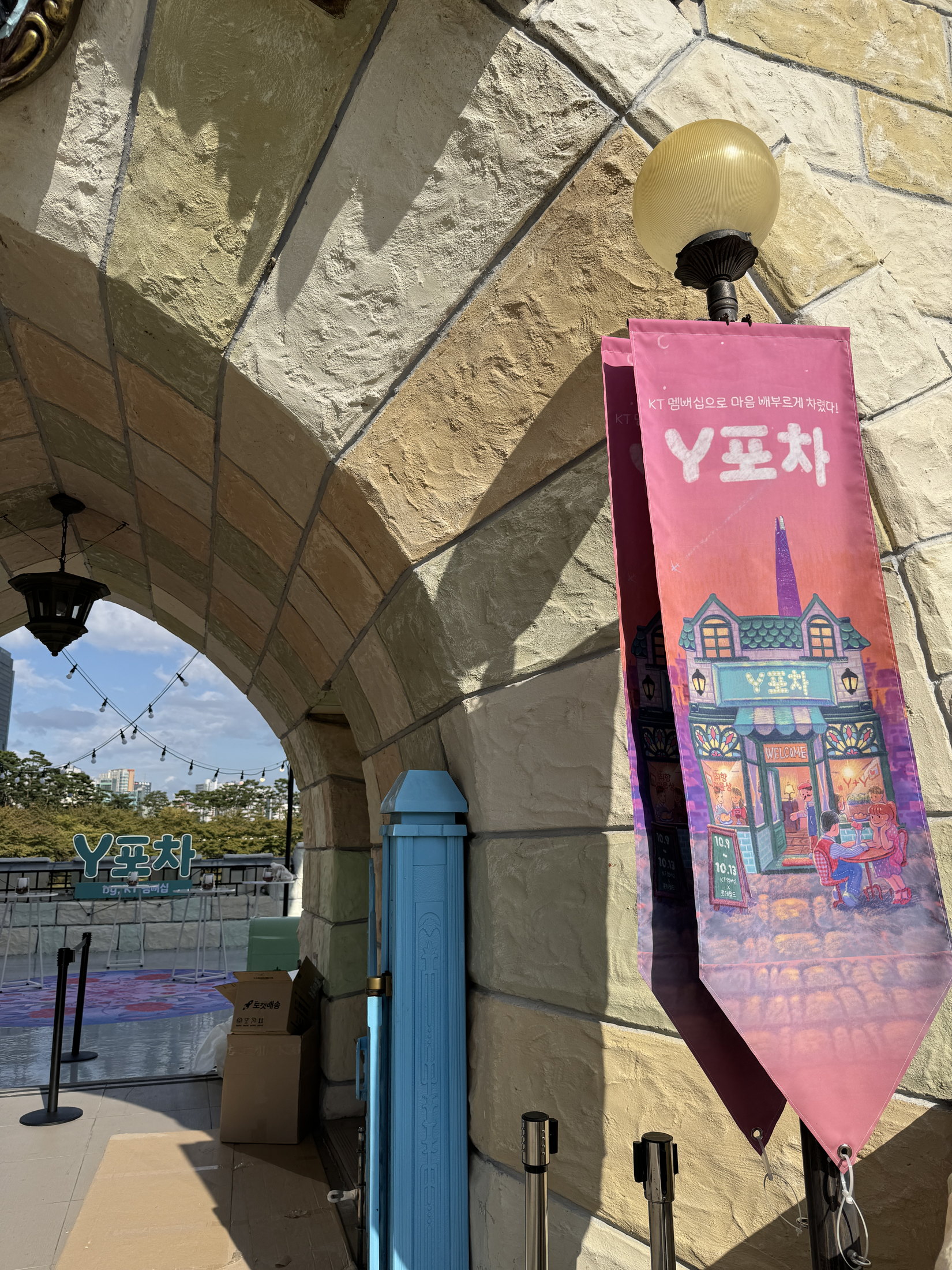 Pink Y Pocha banner displayed within the pop-up space.
